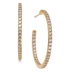 AVA NADRI Medium Cubic Zirconia In & Out Hoop Earrings,